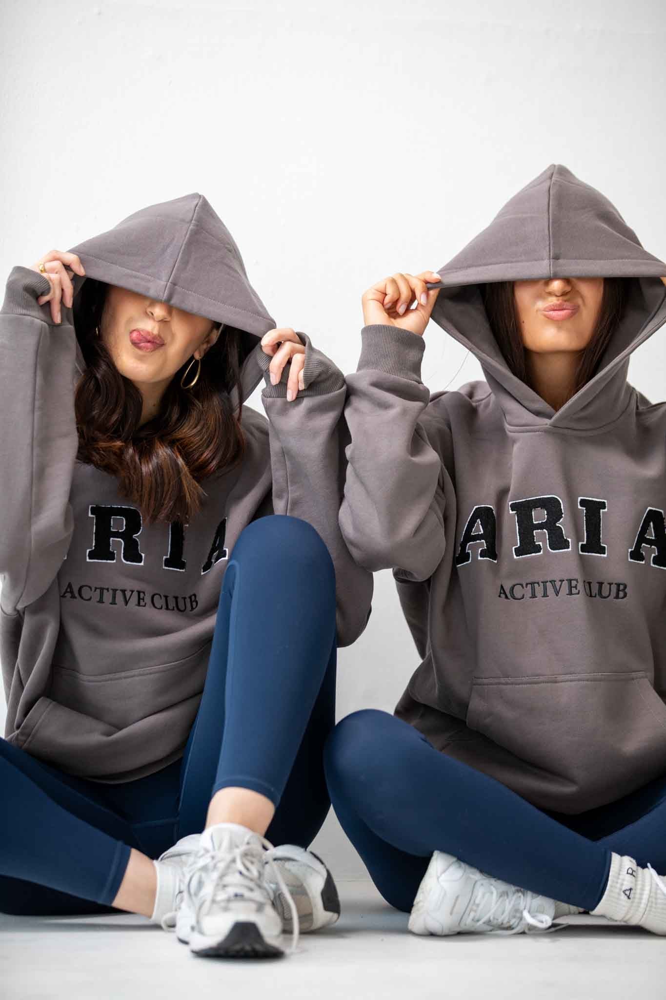 Aria Active Club Oversized Hoodie Gunpowder Grey